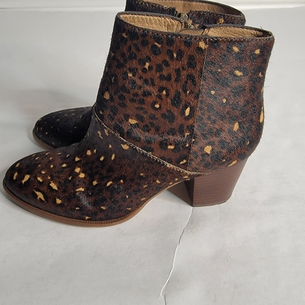 Madewell Boots Womens Sz 8 Rosie Ankle Booties Calf Hair Animal Print